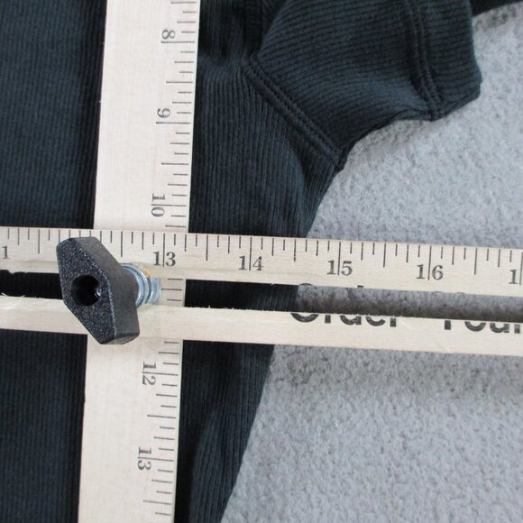 SKIMS Cotton Rib Short Sleeve Top Womens Medium Soot Black Padded Shoulder NWT - Picture 7 of 9